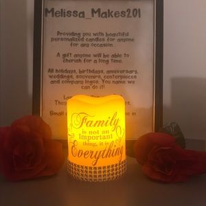 Personalized Flameless candle batteries included